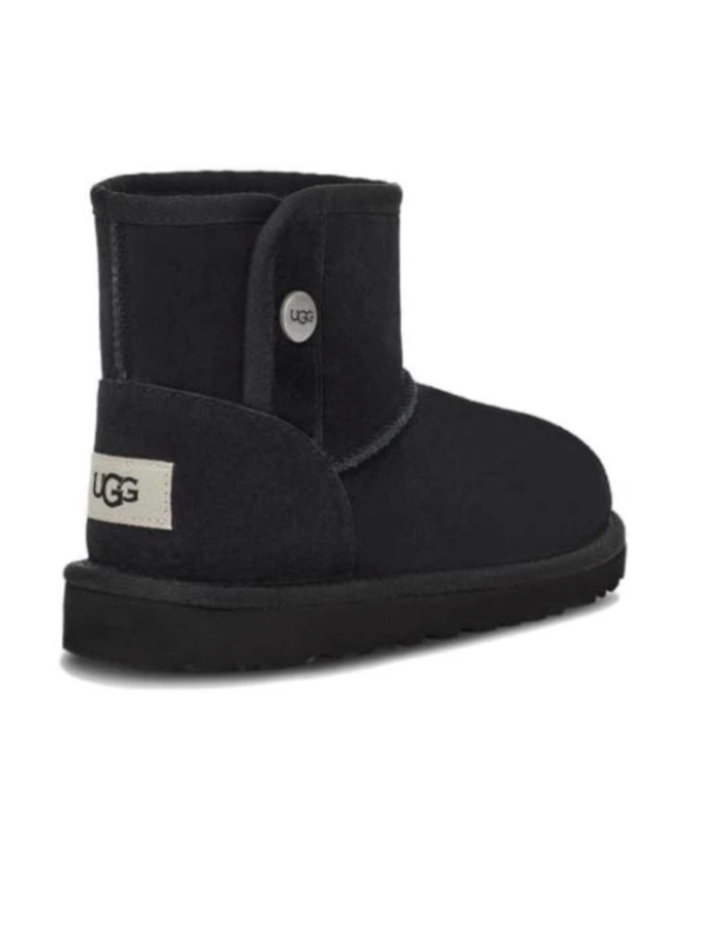 UGG Short Suede Shearling Boot in Black